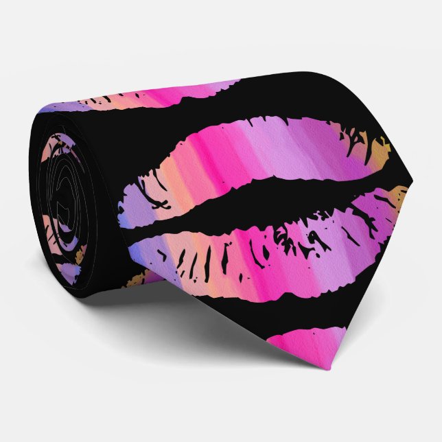 Stylish Lips #3 Neck Tie (Rolled)