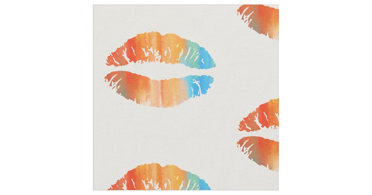 Stylish Lips Fabric Zazzle