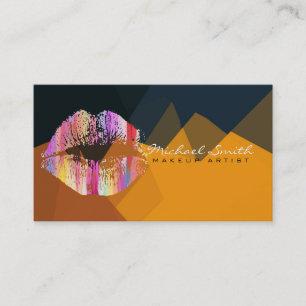 Stylish Lips Makeup Artist Modern Mosaic #19 Business Card