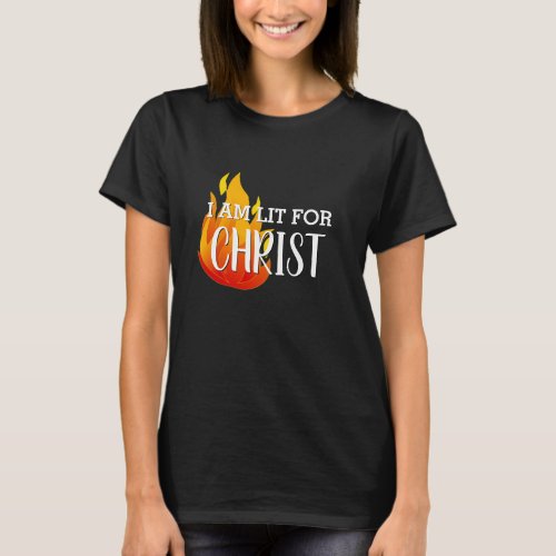 Stylish LIT FOR CHRIST Christian T_Shirt