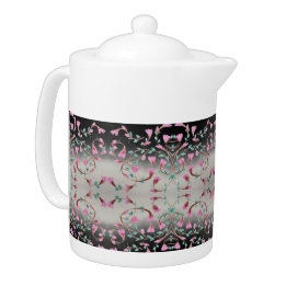 Stylish Little Pink Patterned Teapot