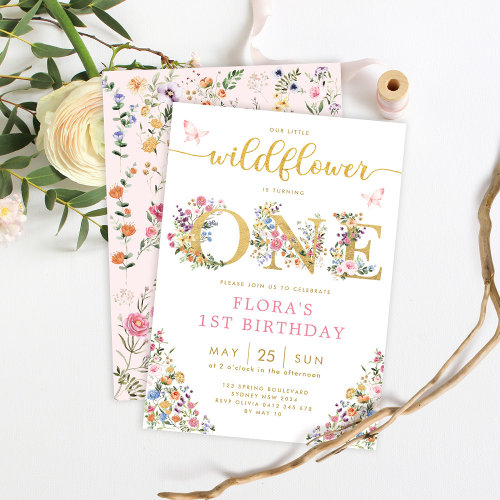 Stylish Little Wildflower Garden Girl 1st Birthday