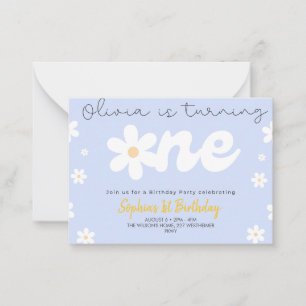 Stylish Little Wildflower Garden Girl 1st Birthday Note Card