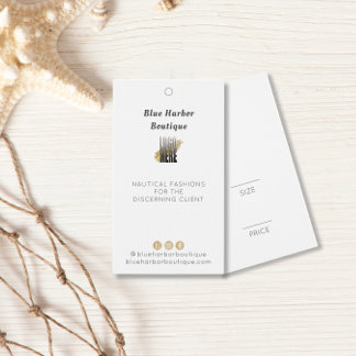 Stylish Logo and Name White Clothing Price tag