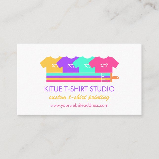 Stylish Logo Handmade Heat Transfer Vinyl Shirt Business Card (Front)