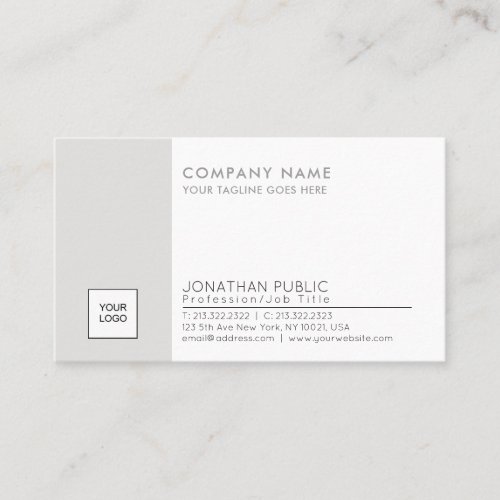 Stylish Logo Plain Corporate Modern Professional Business Card