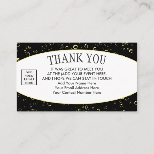 Stylish Logo THANK YOU Networking Business Card