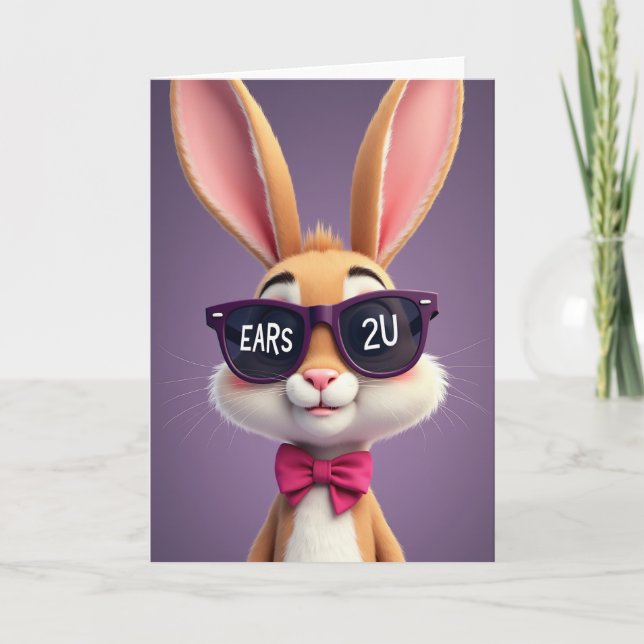 Stylish Long Eared Friend Card (Front)
