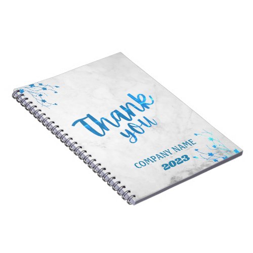 Stylish Look Name Customize White Marble Notebook