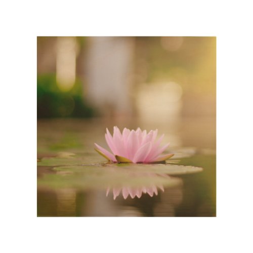 Stylish Lotus Flower Landscape Zen Wood Wall Art