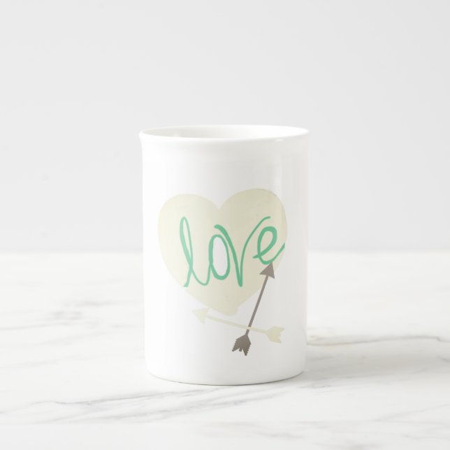Stylish Love Heart Arrows Coffee Tea Mug Cup (Front)