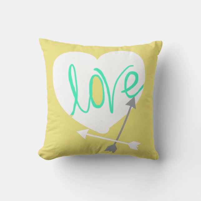 Stylish Love Heart Arrows Throw Pillow Cushion (Front)