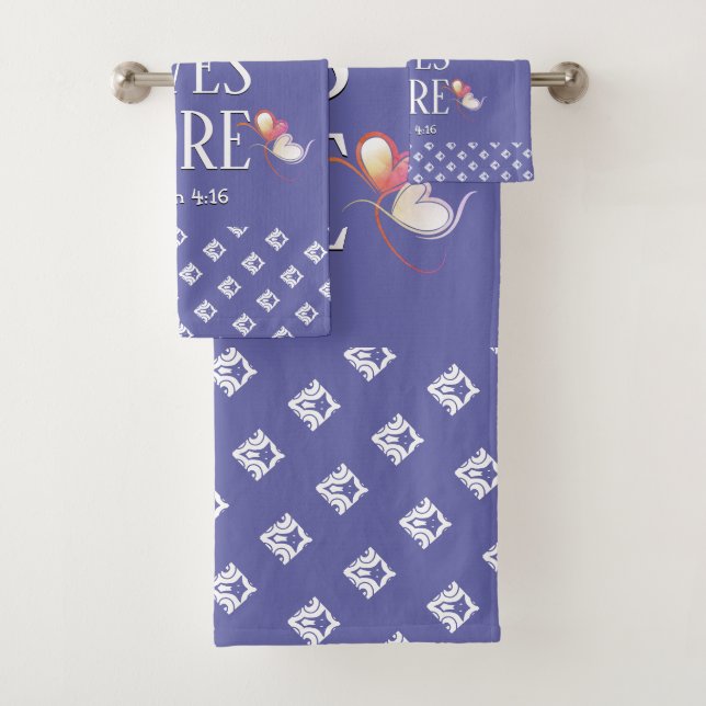 Stylish | LOVE LIVES HERE | Christian Bath Towel Set (Insitu)