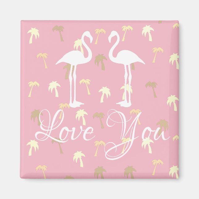 Stylish Love You Palm Trees Motivation Magnet (Front)