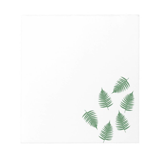 Stylish Lucky Green Fern Notepad (Front)