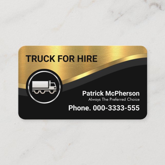 Stylish Luxurious Gold Curve Wave Driving Business Card (Front)