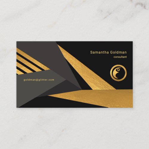 Stylish Luxurious Gold Streak Pattern Business Card