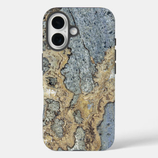 Stylish Luxurious Timeless Grey Gold Marble Stone iPhone 16 Case