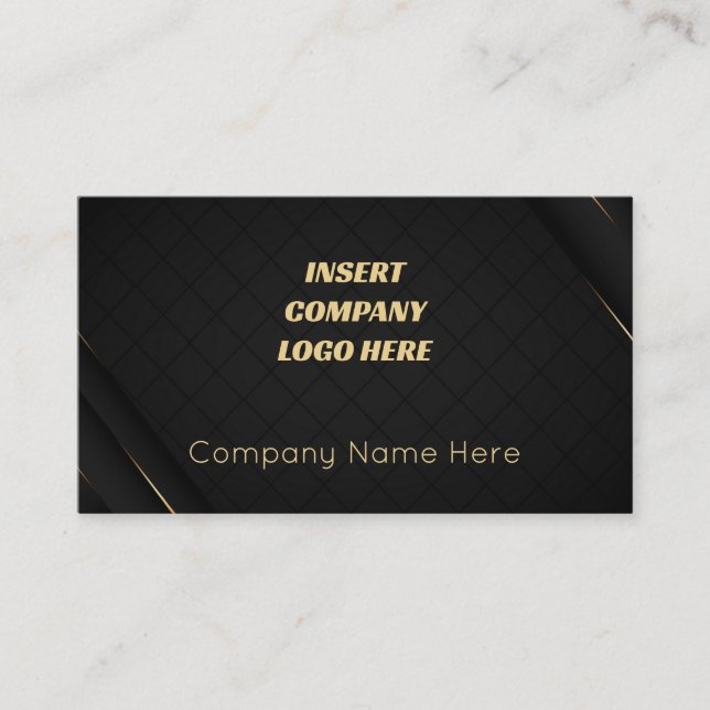 Stylish Luxury Black and Gold Business Card (Front)