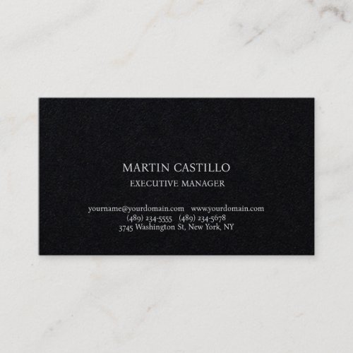 Stylish Luxury Black Professional Serif Font Business Card
