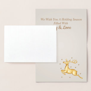 Stylish Luxury Golden Let it snow, Christmas Foil Card