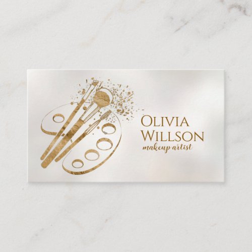 Stylish Luxury Makeup Brushes and palette Business Card