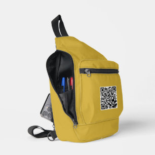 Stylish M Gold Cut Sew Sling Bag with QR Code