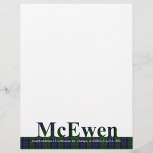 Stylish MacEwen Plaid Letterhead Stationery