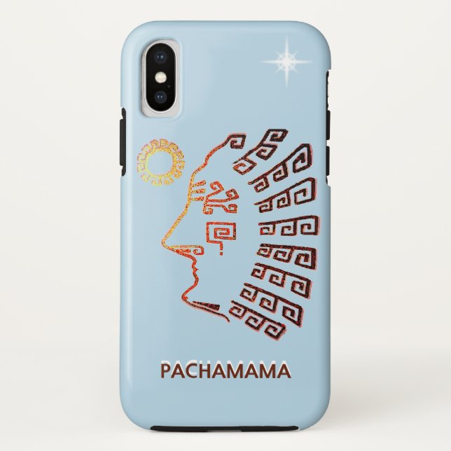 Stylish Machu_Picchu, Sun and Star on Sky Blue Case-Mate iPhone Case (Back)