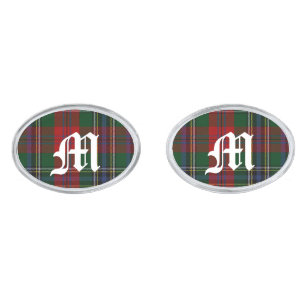 Stylish MacLean Plaid Monogram Cuff Links