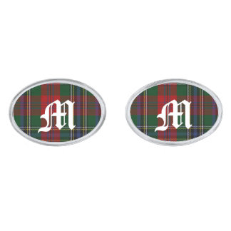 Stylish MacLean Plaid Monogram Cuff Links