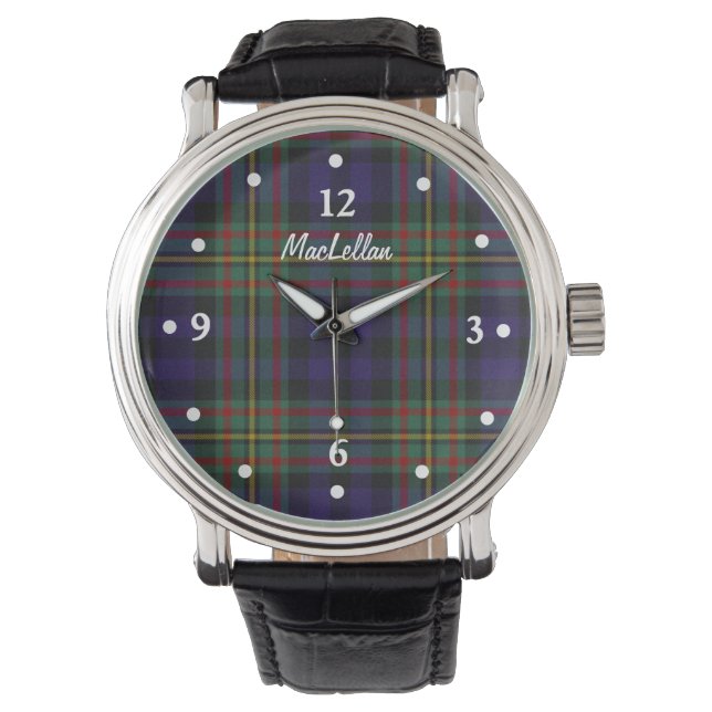 Stylish MacLellan Plaid Faced Custom Watch (Front)