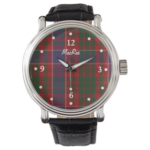 Stylish MacRae Plaid Faced Custom Watch