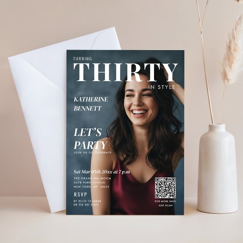 Stylish Magazine Cover Custom Photo 30th Birthday