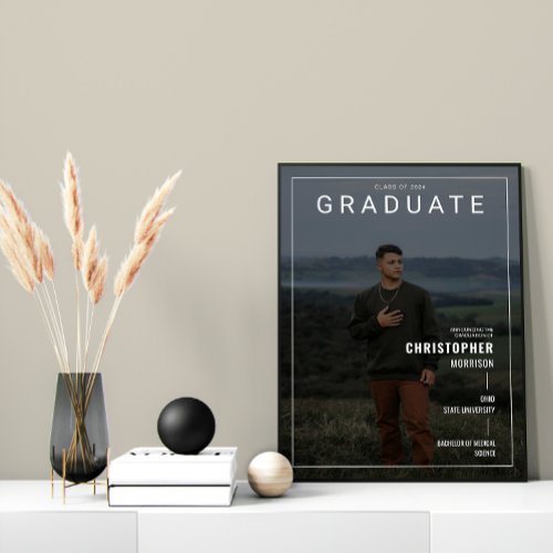 Stylish Magazine Cover Photo Graduate Poster