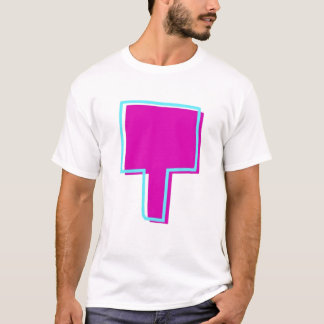 Stylish Magenta and Teal Letter t T-Shirt