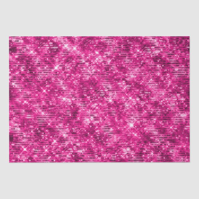 Stylish Magenta Pink Shimmer Glitter Tissue Paper (Front)