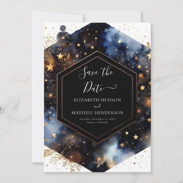 Stylish Magical Celestial Wedding Save The Date (Front)