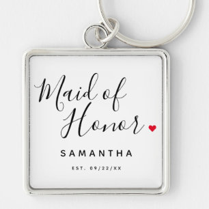 Stylish Maid Of Honor Wedding Keychain
