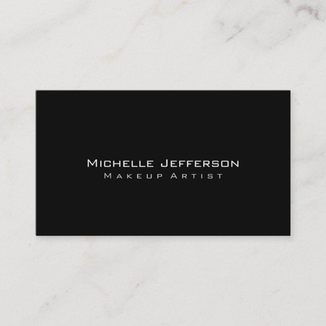 Stylish Makeup Artist Black Business Card (Front)