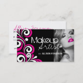 Stylish Makeup Artist Business Card Template (Front/Back)