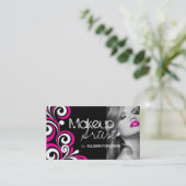 Stylish Makeup Artist Business Card Template (Standing Front)