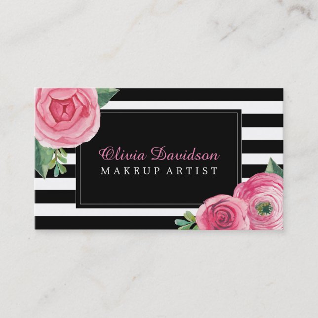 Stylish Makeup Artist Business Cards (Front)