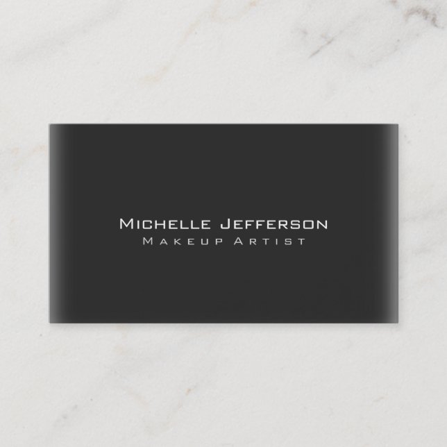 Stylish Makeup Artist Grey Business Card (Front)