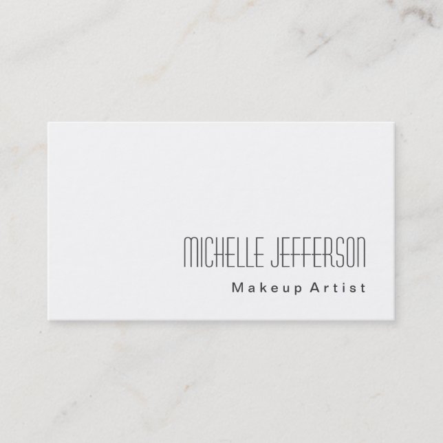 Stylish Makeup Artist White Stylish Business Card (Front)