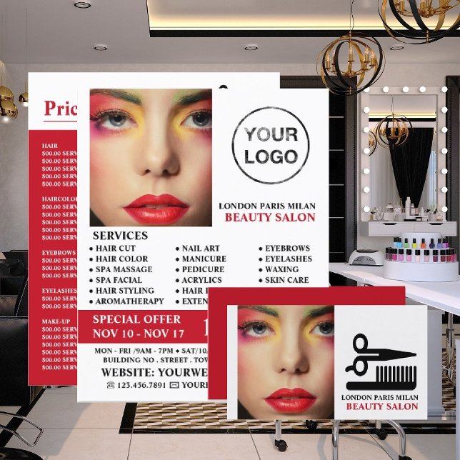 Stylish Makeup Design, Beautician, Beauty Salon Business Card (Creator Uploaded)