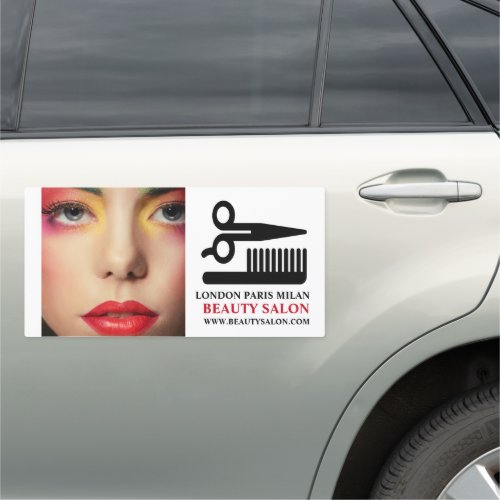 Stylish Makeup Design Beautician Beauty Salon Car Magnet