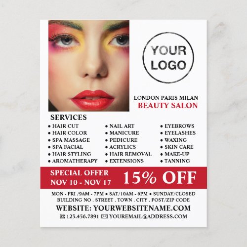 Stylish Makeup Design Beautician Beauty Salon Flyer