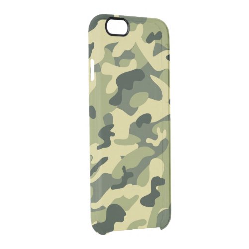 Stylish Manly Camouflage Camo Military Pattern Clear iPhone 66S Case