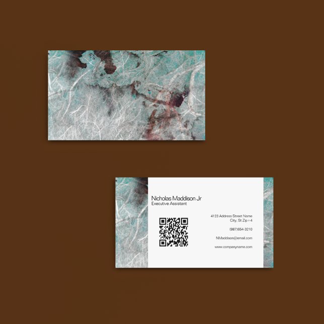 Stylish Marble Abstract Modern Grunge Mint Brown Business Card (Creator Uploaded)